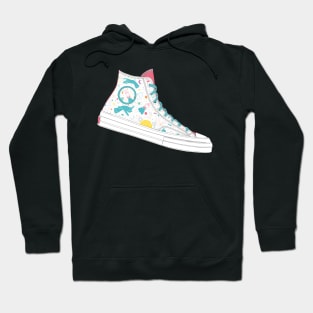 Space Converse Illustration White &amp; pastel colour Hoodie